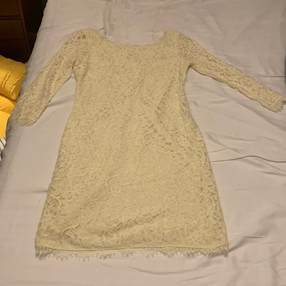 Like new, worn once cream lace dress